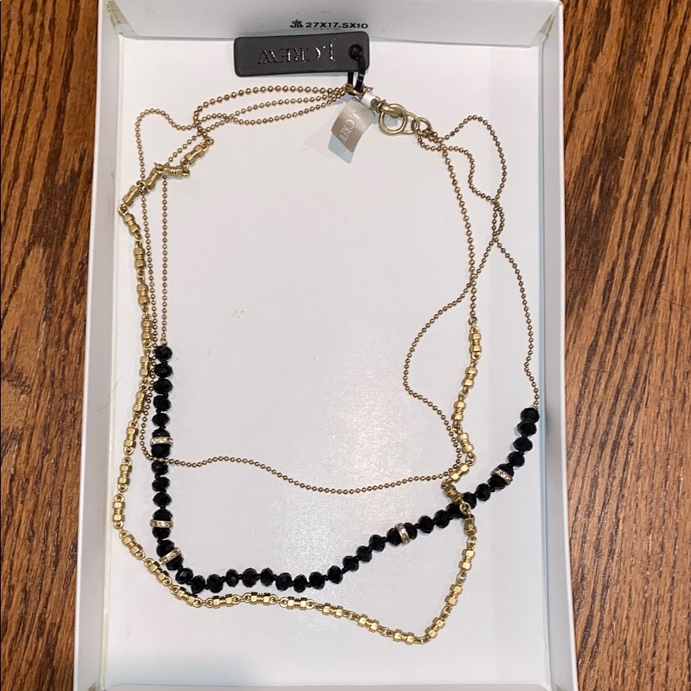 Jcrew Gold and Black Beaded Necklace